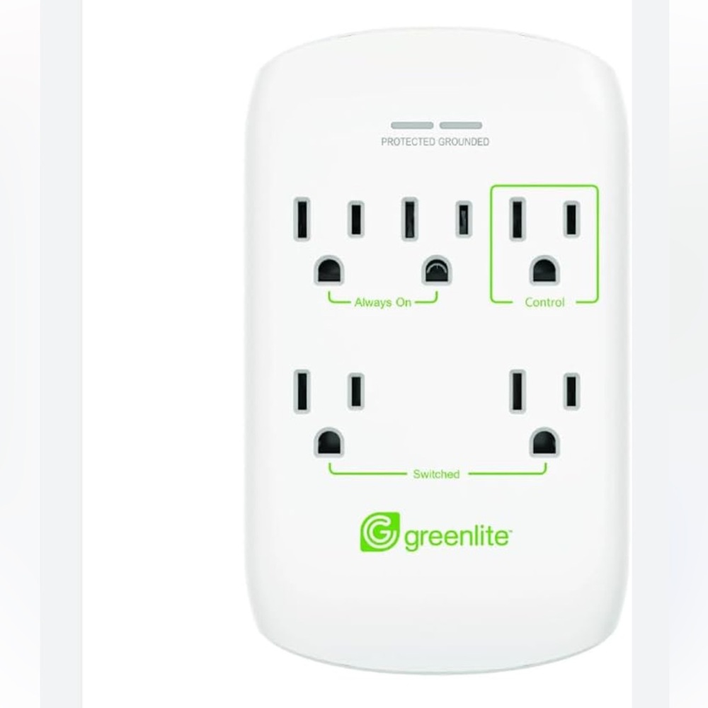 Greenlite White Surge Protector Power Strip - 5 Outlets